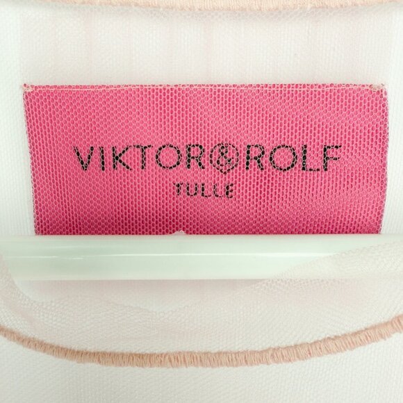 VOGUE Cover Dress * VIKTOR & ROLF Tulle Floral Embroidered Mini Pink XS/S - Picture 6 of 9